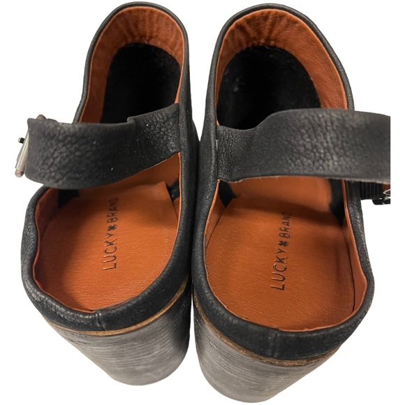 LUCKY BRAND Machiko Bootie Heels Black Nubuck Leather Sling Back Size 10 - Picture 7 of 8